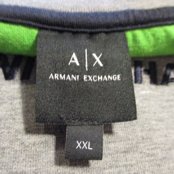 Armani Exchange Men XXL Gray Green Black Warm Outdoors Long Sleeve Sweatshirt - Picture 6 of 6